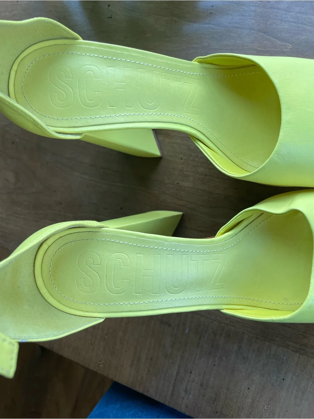 SCHUTZ Lenne Yellow Leather Platform Ankle-Strap Open Toe Heeled Sandals EU 39